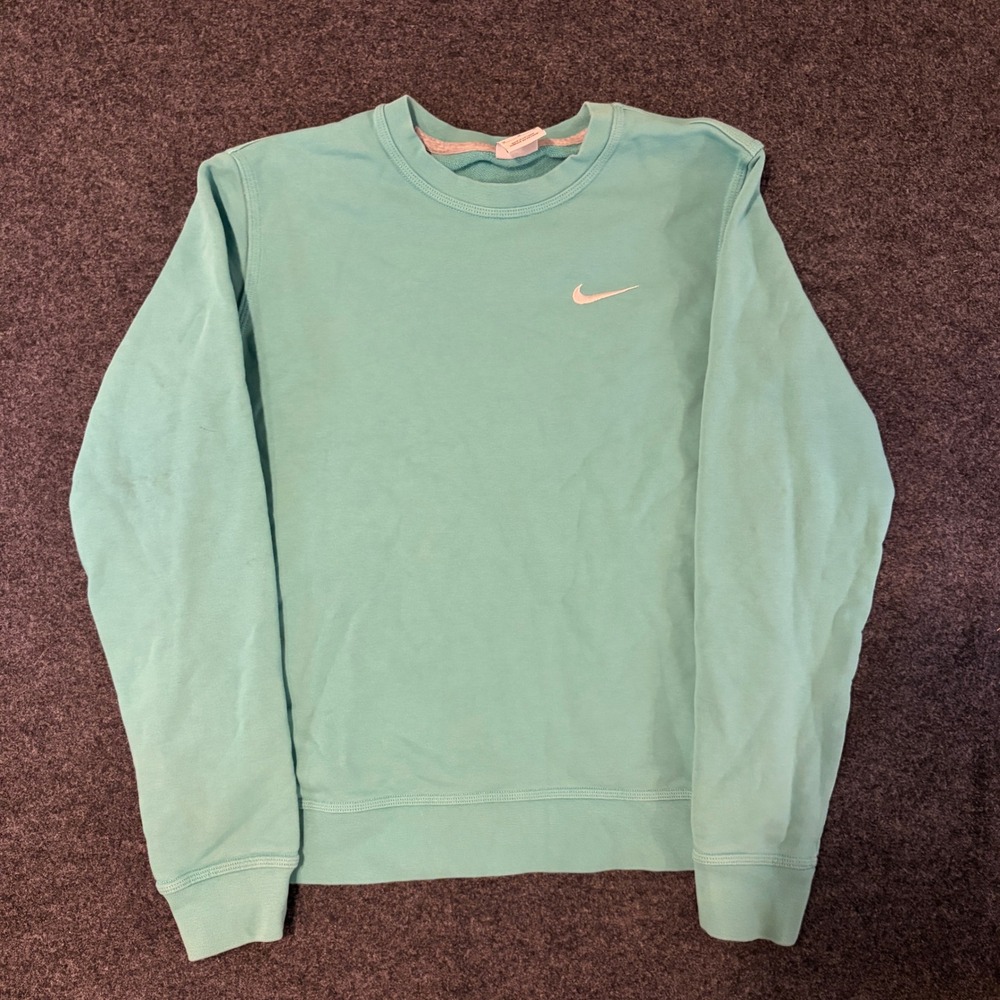 Nike Womens Crewneck Sweatshirt Mint Green Embroidered Swoosh Size M